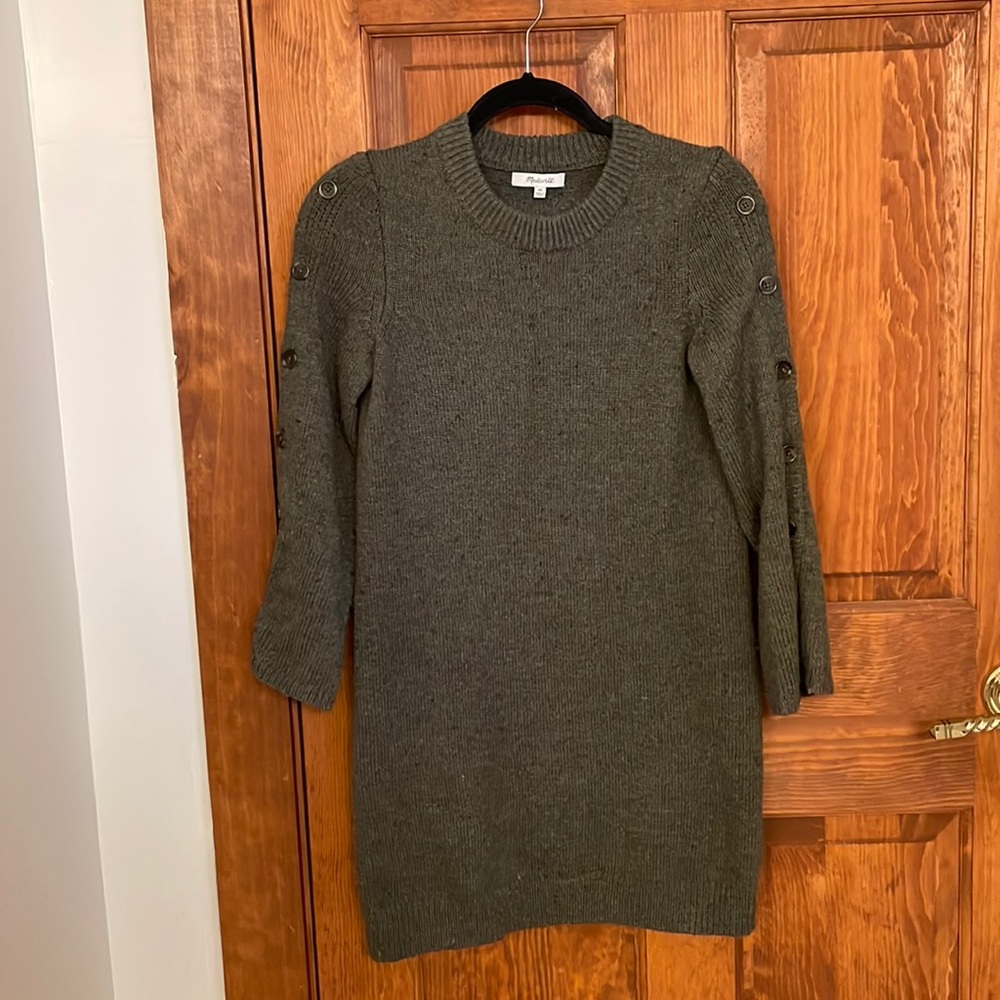 Madewell sweater dress with button detail